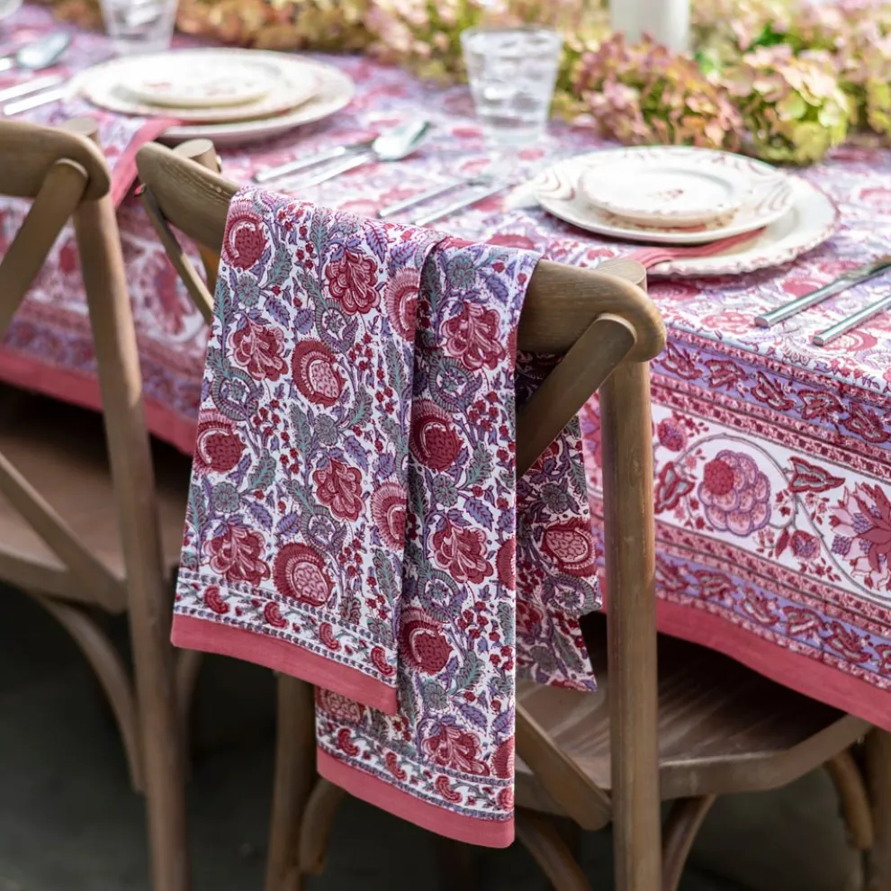 Bohemian Floral Dusty Rose Tea Towels