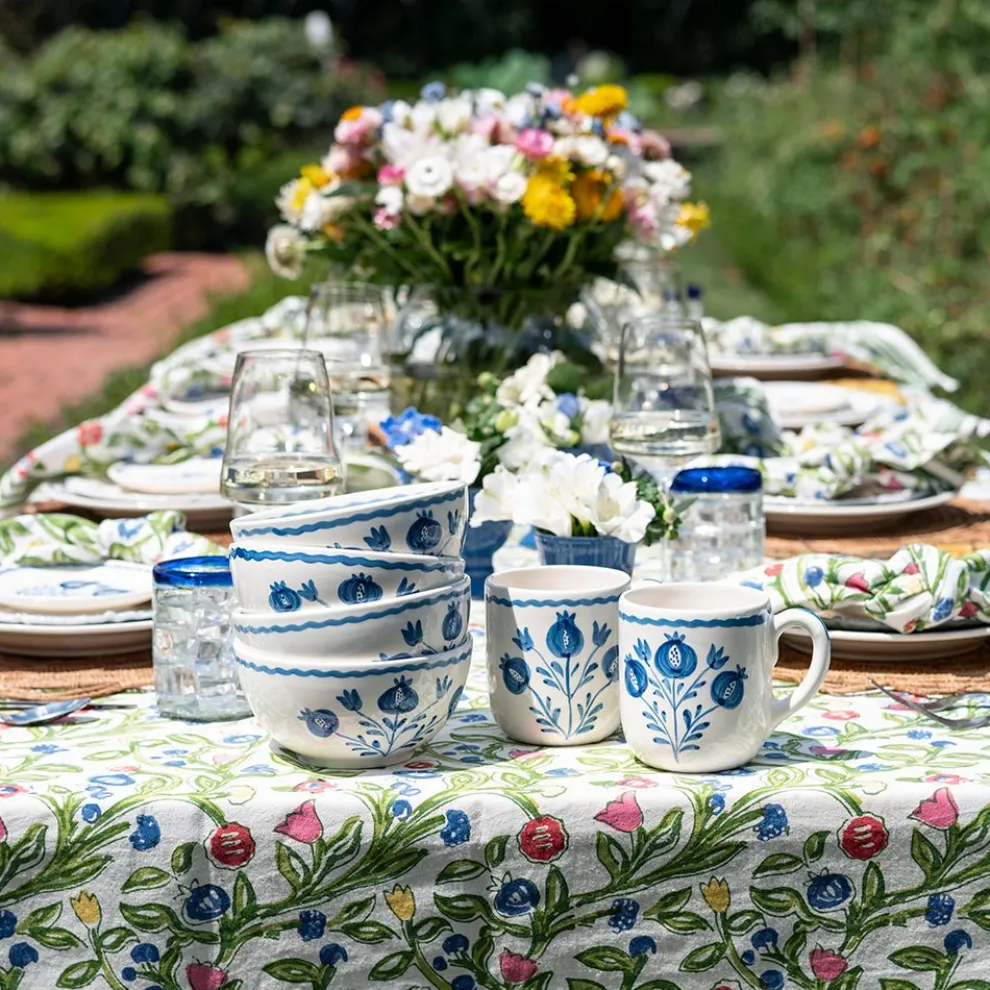 Pomegranate Trio Sketch Cobalt Blue Mug | Set of 2