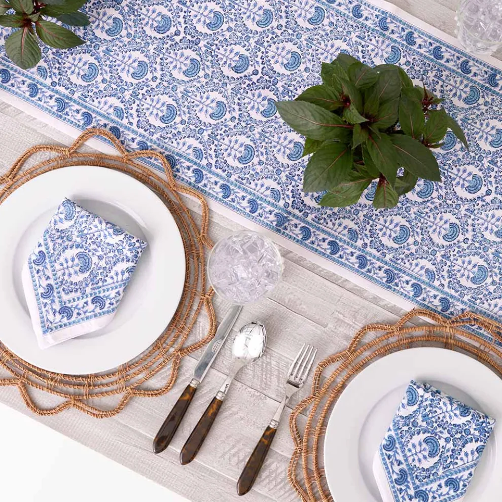 Caroline Blue Table Runner