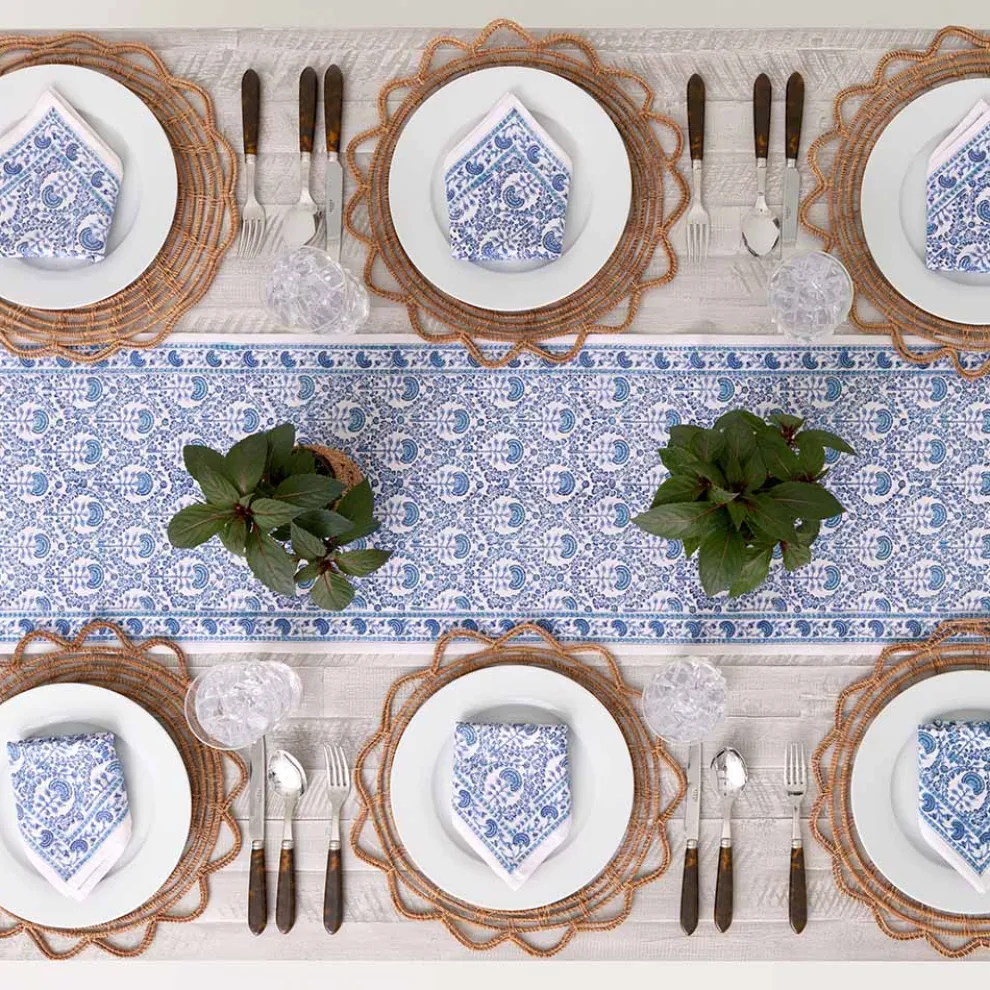 Caroline Blue Table Runner