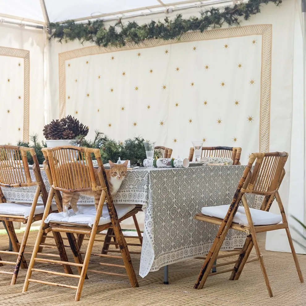 India Hicks Home Medals & Mustaches Tablecloth