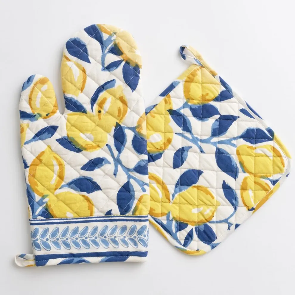 Mod Lemon Oven Mitt Set