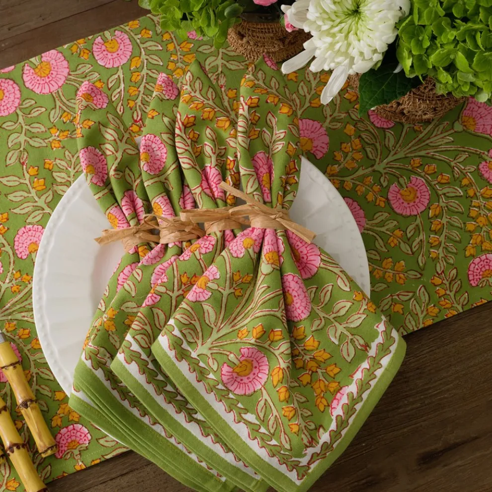 Cactus Flower Fern & Flamingo Napkin | Set of 4