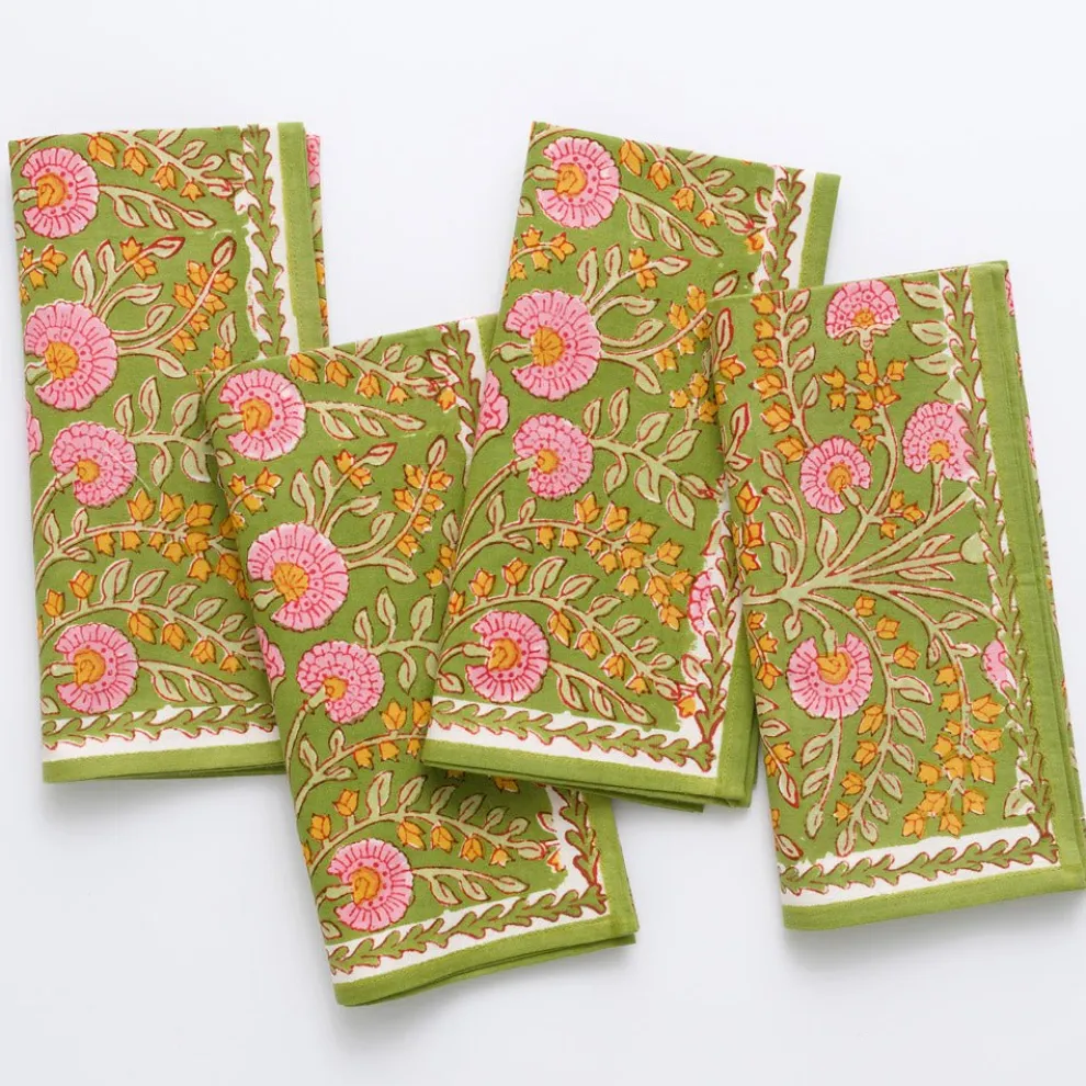 Cactus Flower Fern & Flamingo Napkin | Set of 4