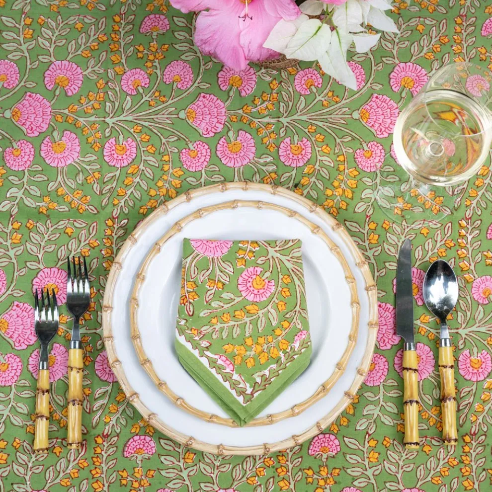 Cactus Flower Fern & Flamingo Napkin | Set of 4