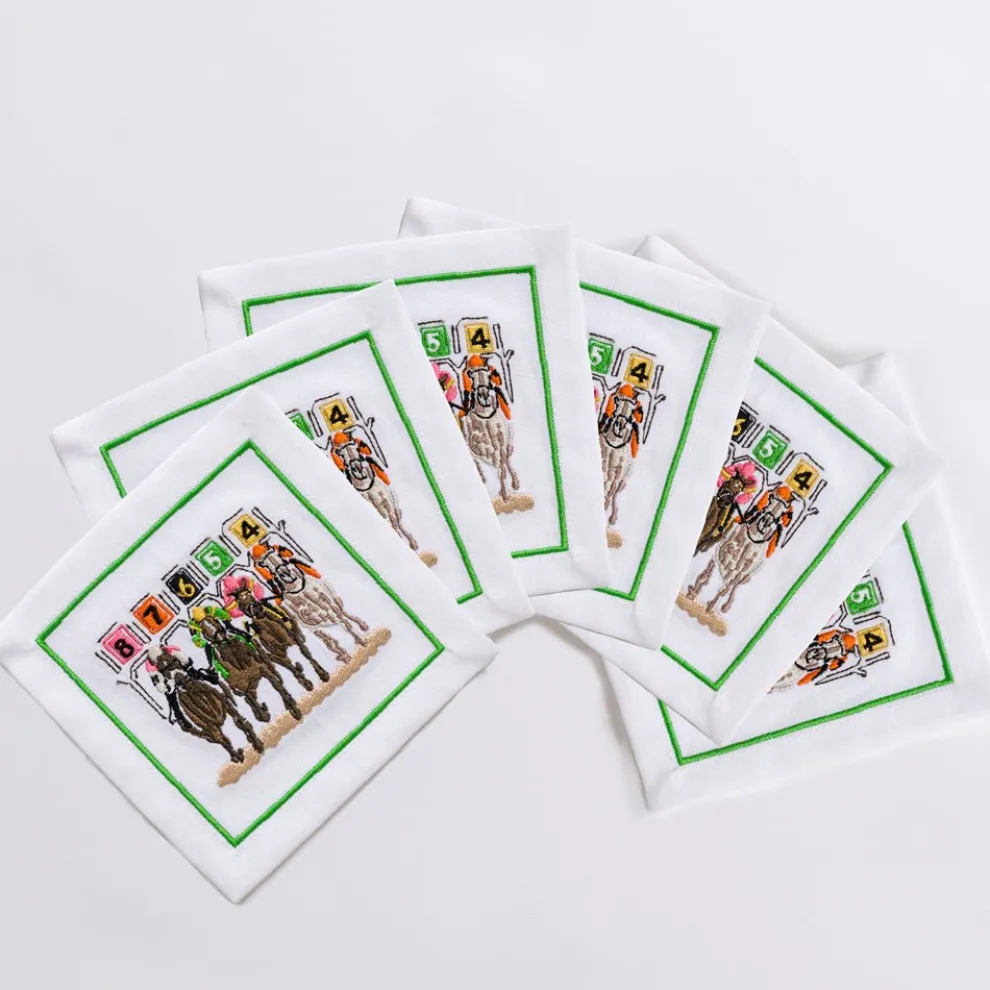 Equestrian Cocktail Napkins | Away They Go | Set / 6
