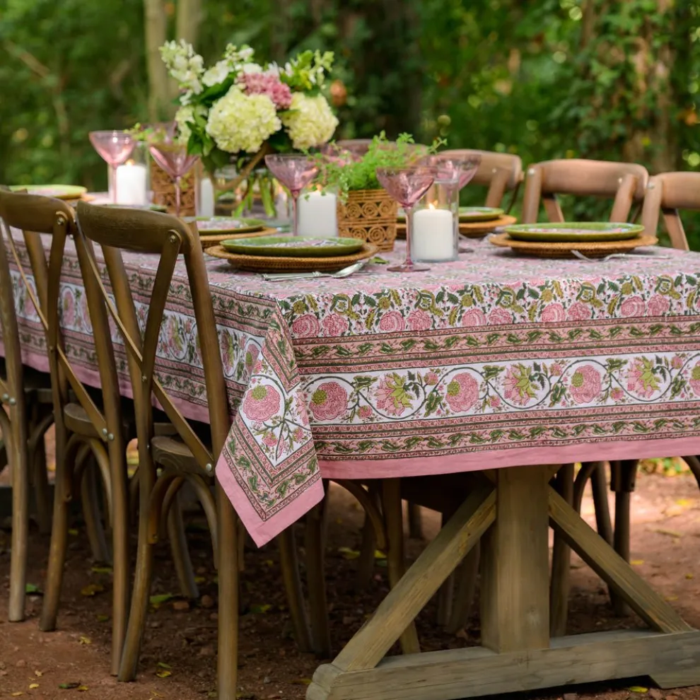 Bohemian Floral Moss & Mauve Tablecloth