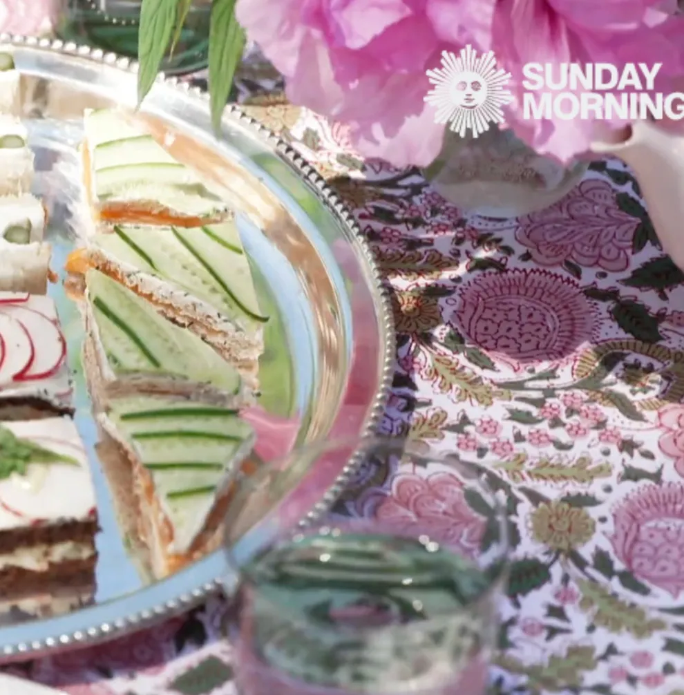 Bohemian Floral Moss & Mauve Tablecloth