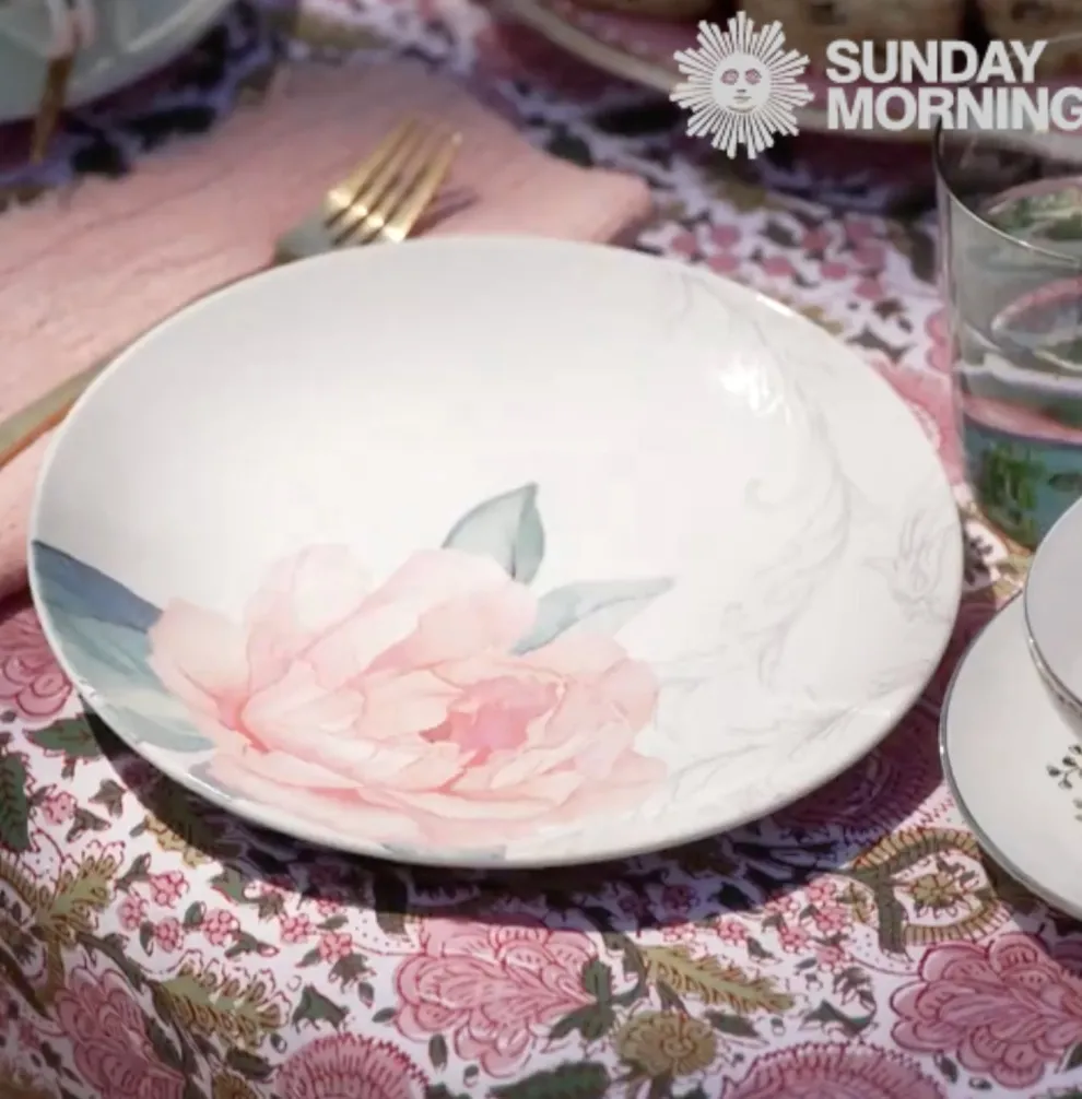 Bohemian Floral Moss & Mauve Tablecloth