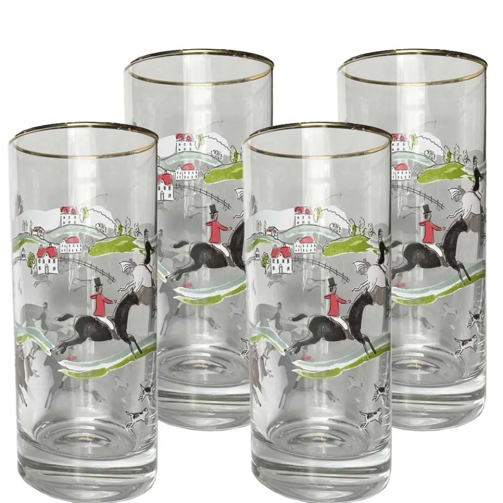 Hunt Scene Highball Glass | Set 4