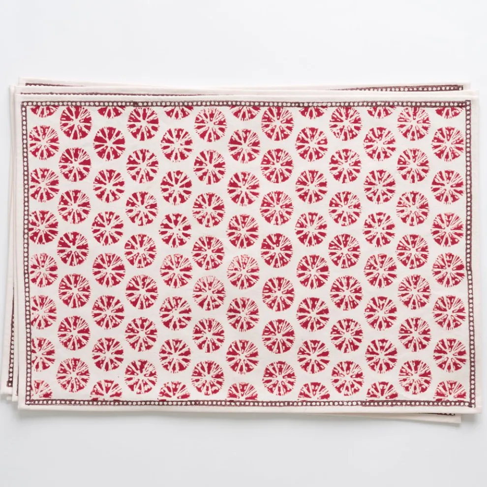 India Hicks Home Sea Biscuit Red Placemat | Set of 4