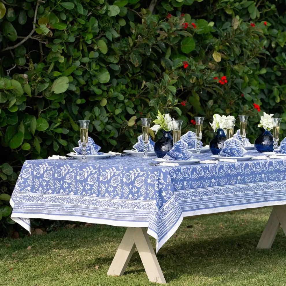 Pomegranate Blue Tablecloth