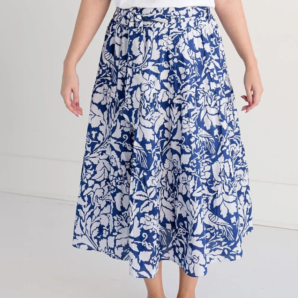 Blue Parrot Tiered Skirt