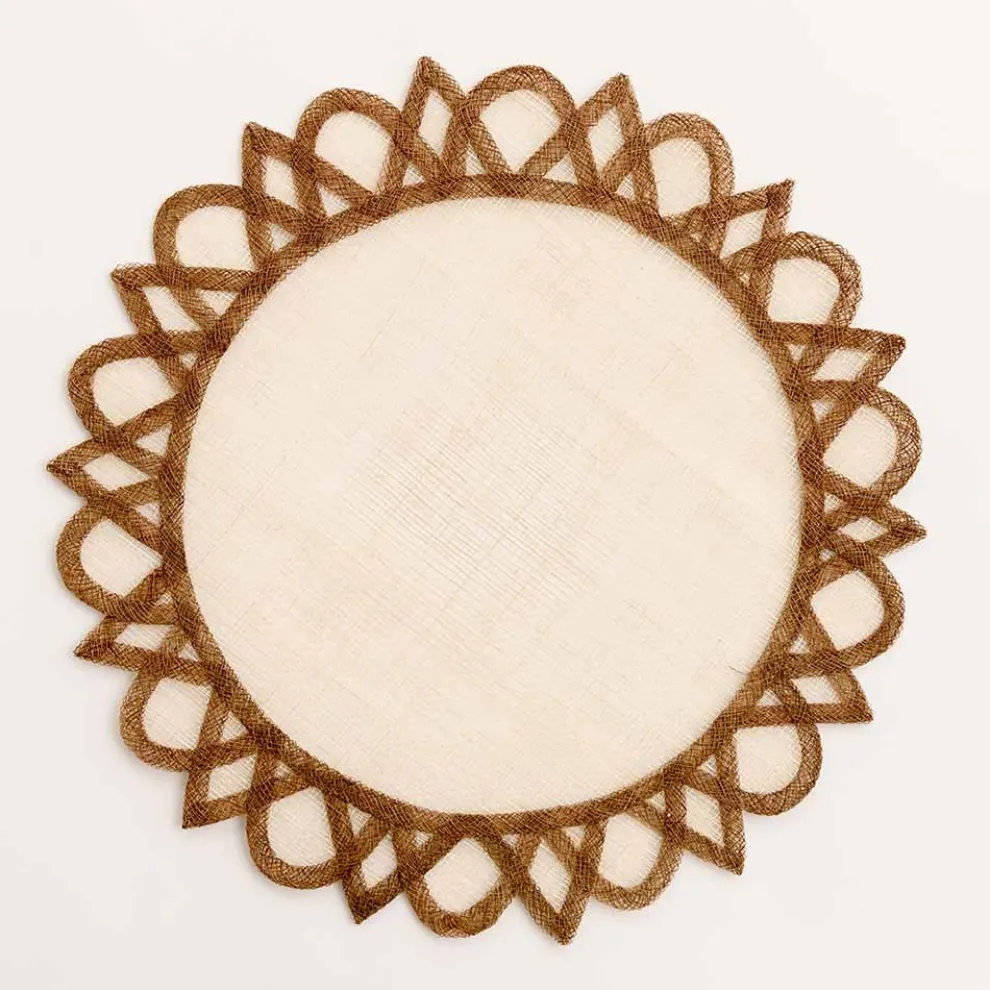 Brown Woven Round Exotic Placemats