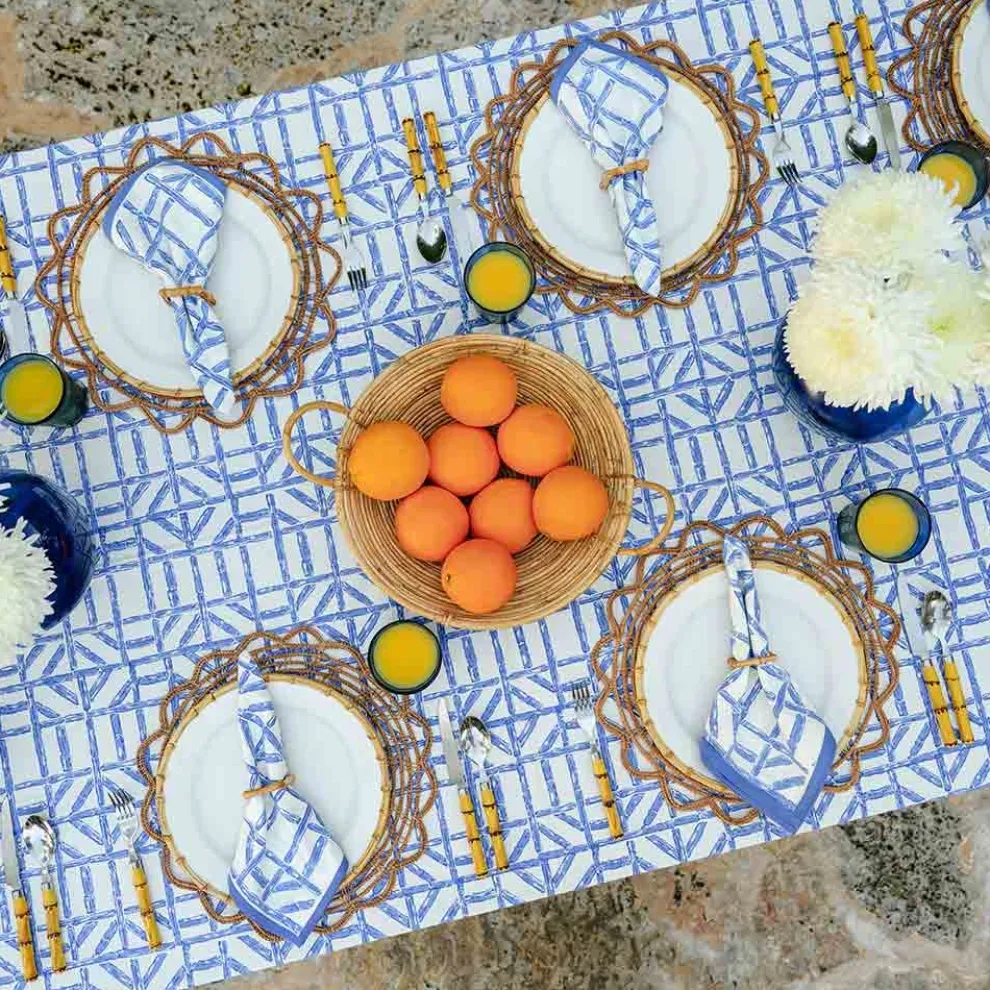 Blue Bamboo Tablecloth