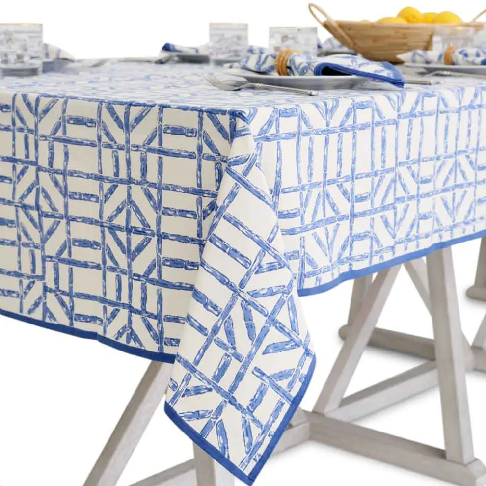 Blue Bamboo Tablecloth