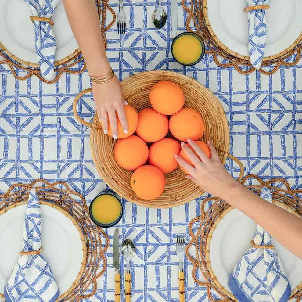 Blue Bamboo Tablecloth