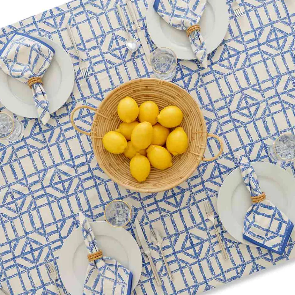 Blue Bamboo Tablecloth