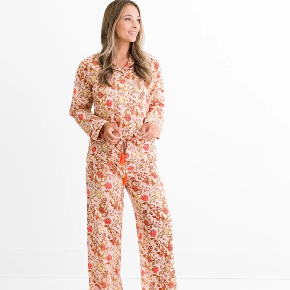 Mila Floral Blush Pajama Top
