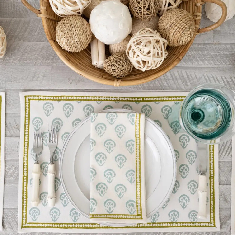 India Hicks Home Carnation Seafoam Placemat | Set of 4