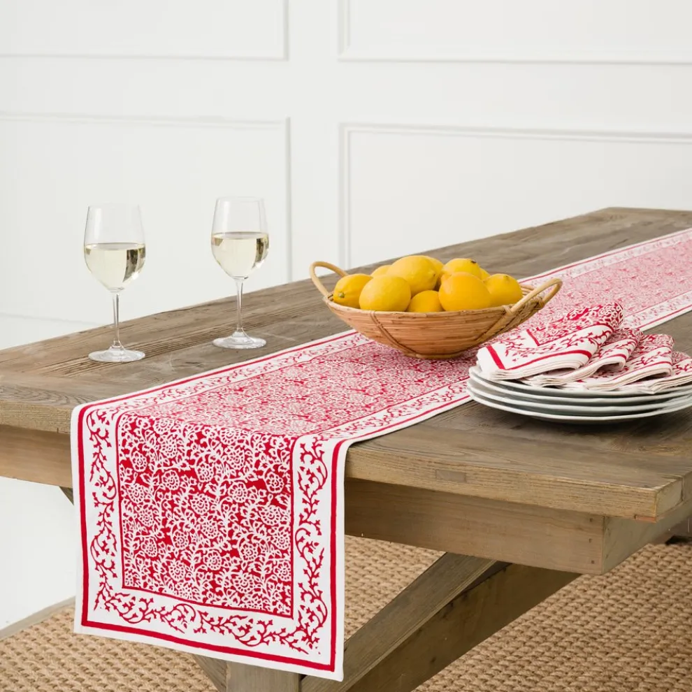 Tapestry Deep Red Table Runner