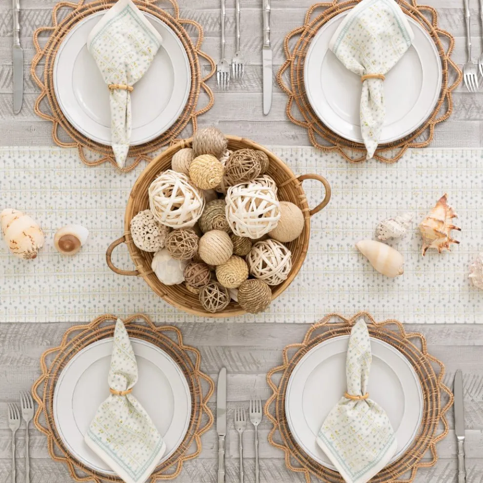 India Hicks Home Palm Avenue Seafoam Table Runner