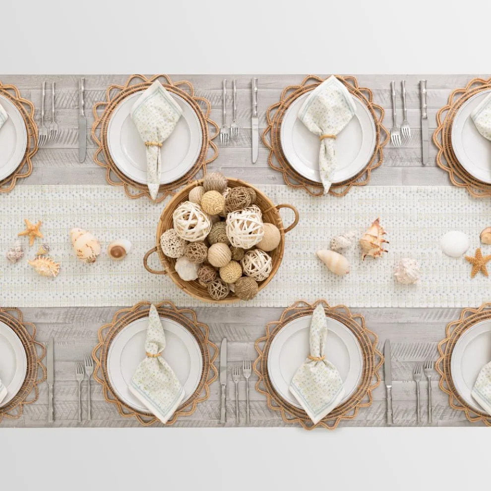 India Hicks Home Palm Avenue Seafoam Table Runner