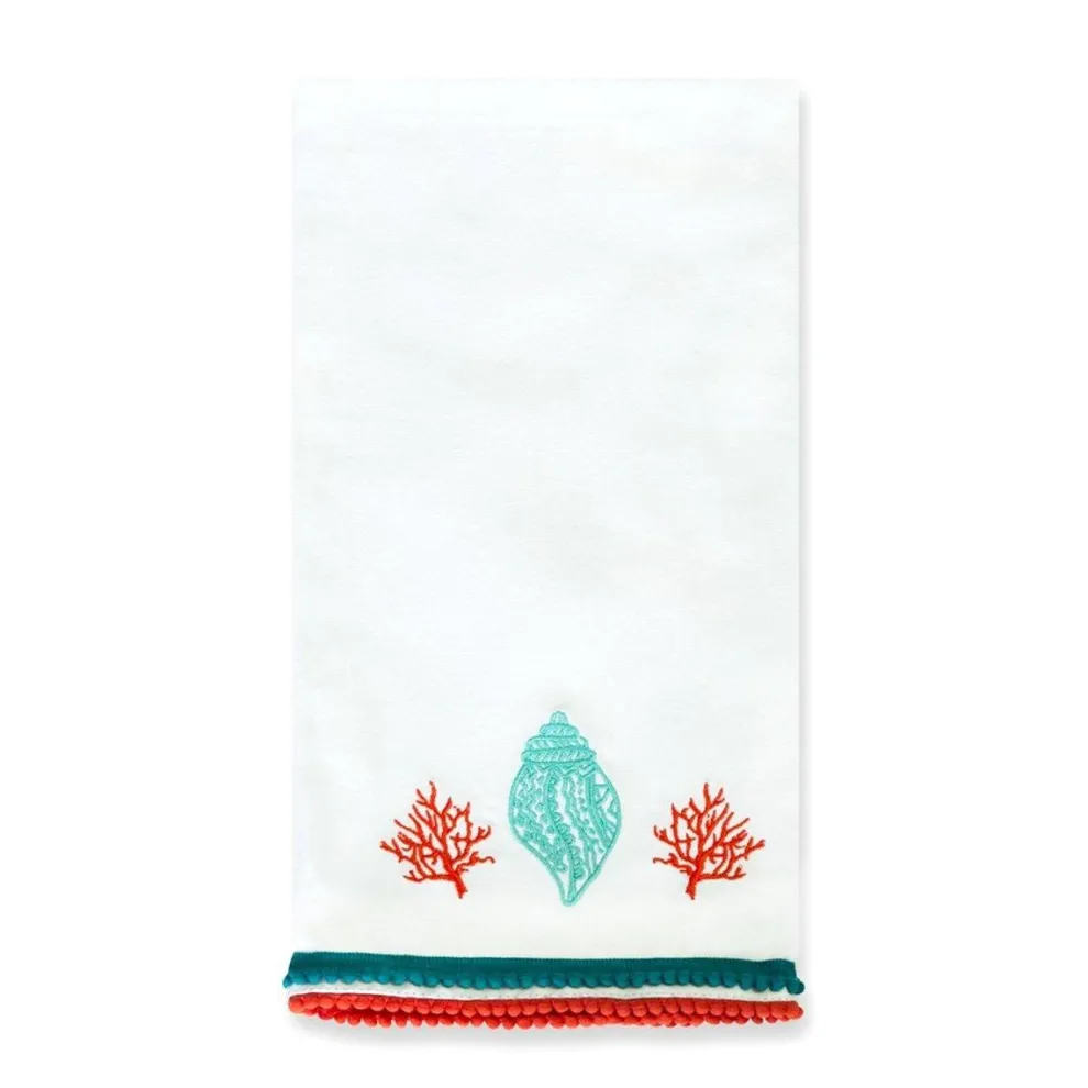 Lyford Shell Embroidered Tea Towels