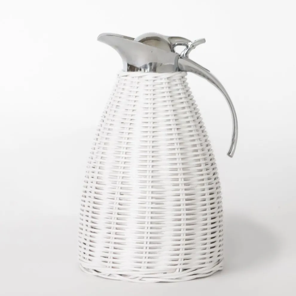 White Wicker Thermos