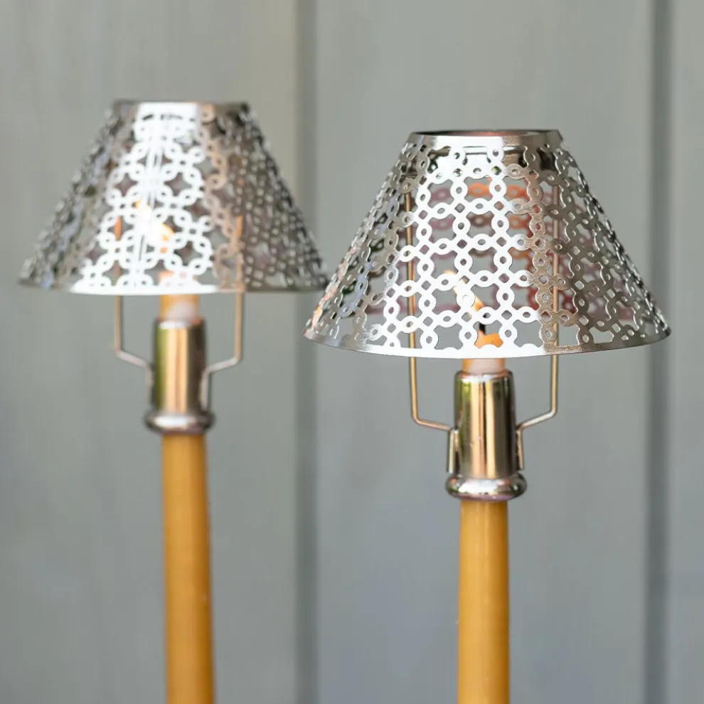 Modern Candlestick and Cutwork Shade | Set of 2