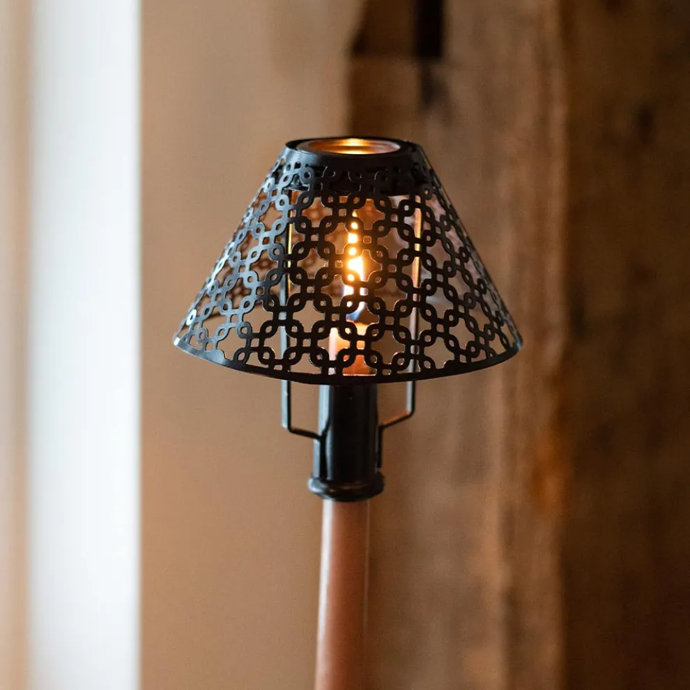 Modern Candlestick and Cutwork Shade | Set of 2