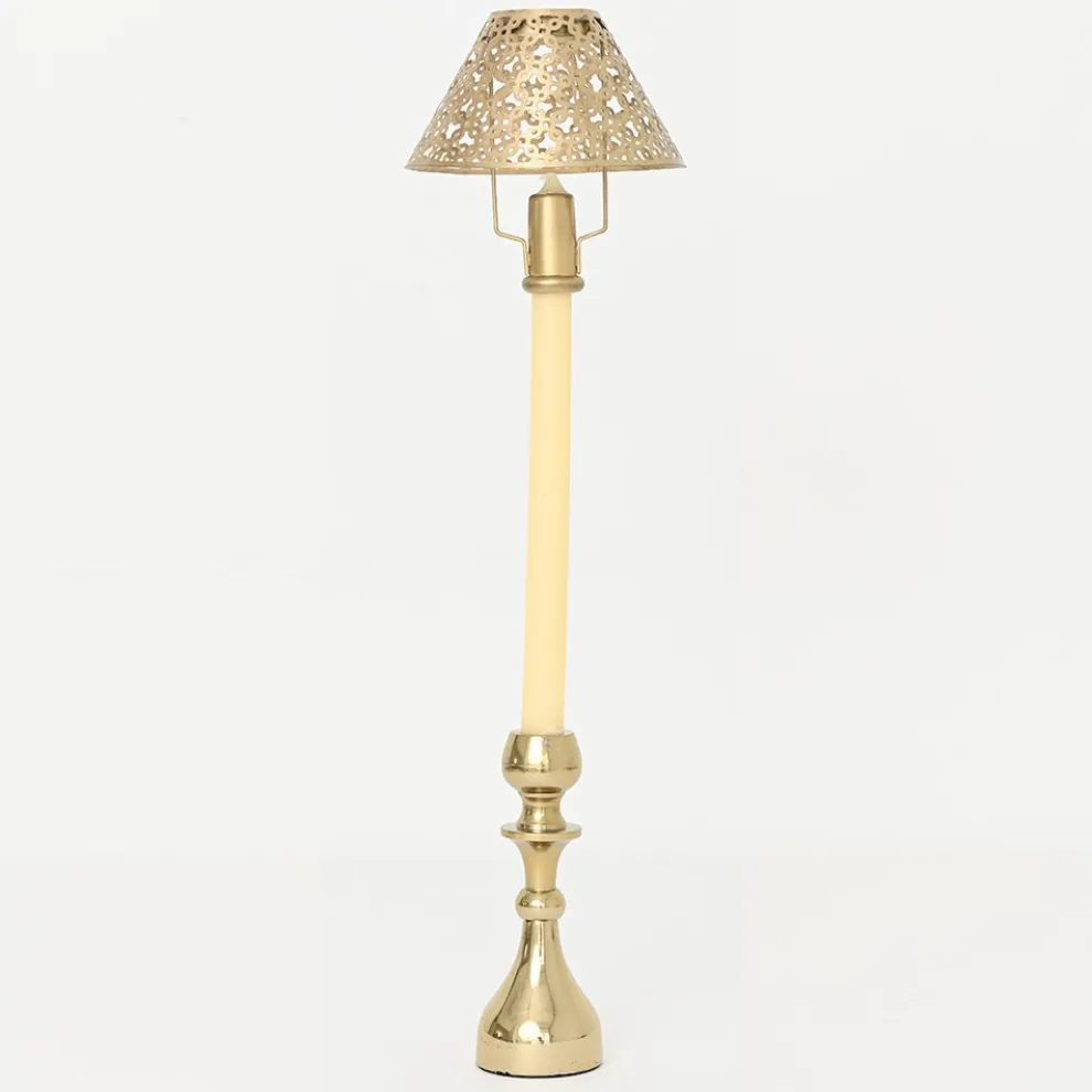 Modern Candlestick and Cutwork Shade | Set of 2