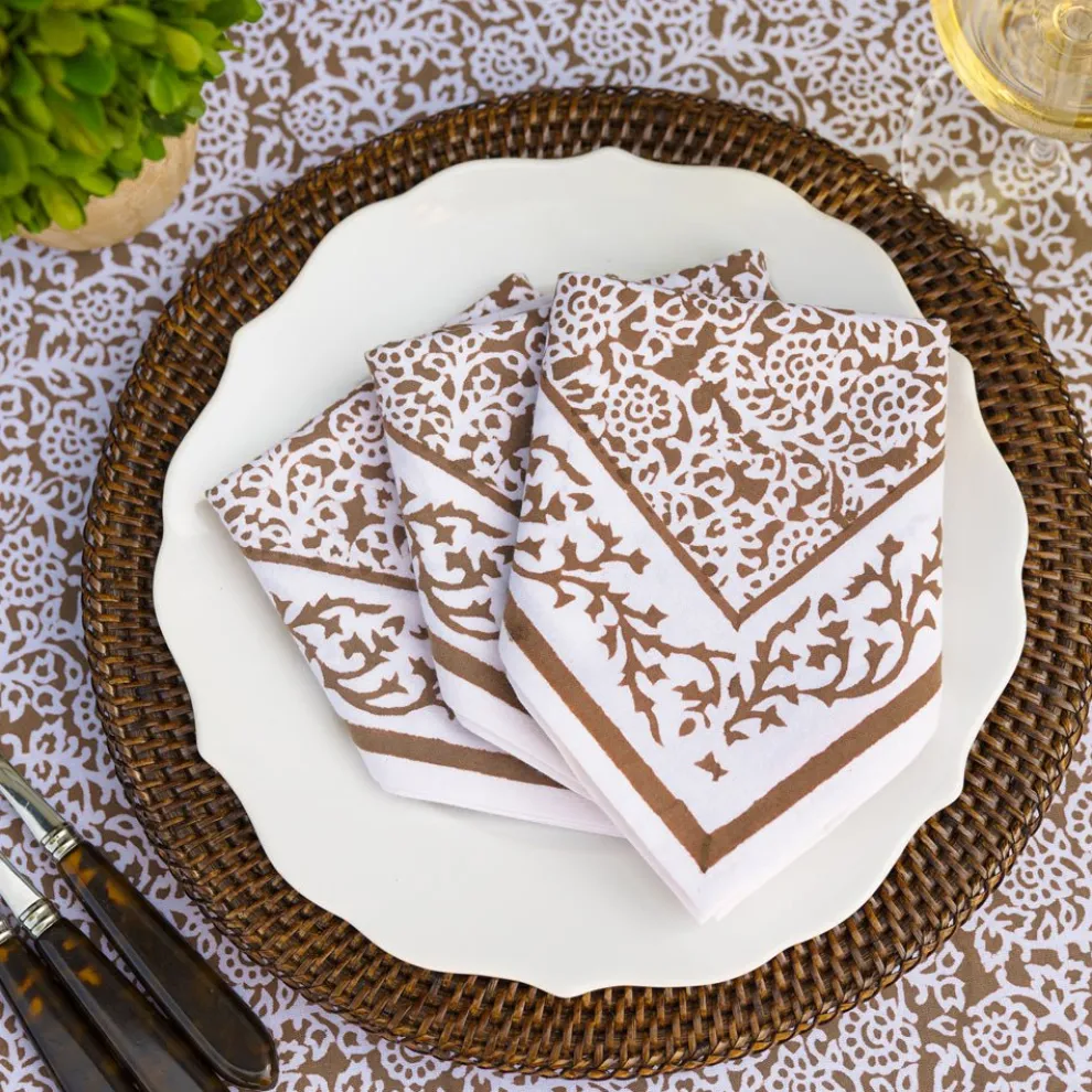 India Hicks Home Antique Brown Rattan Charger | Set of 4