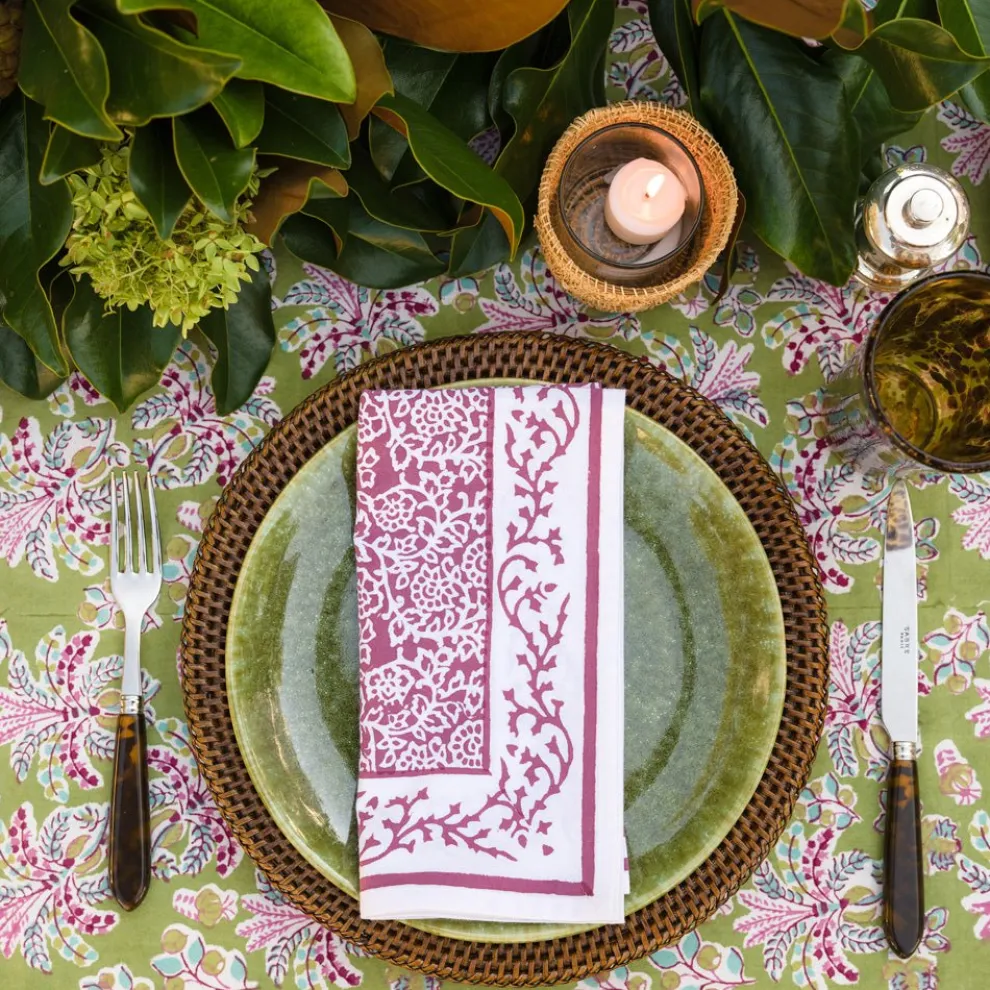 India Hicks Home Antique Brown Rattan Charger | Set of 4