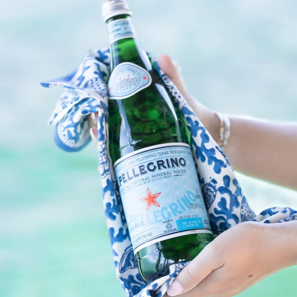 Coral & Shell Blue Tea Towels