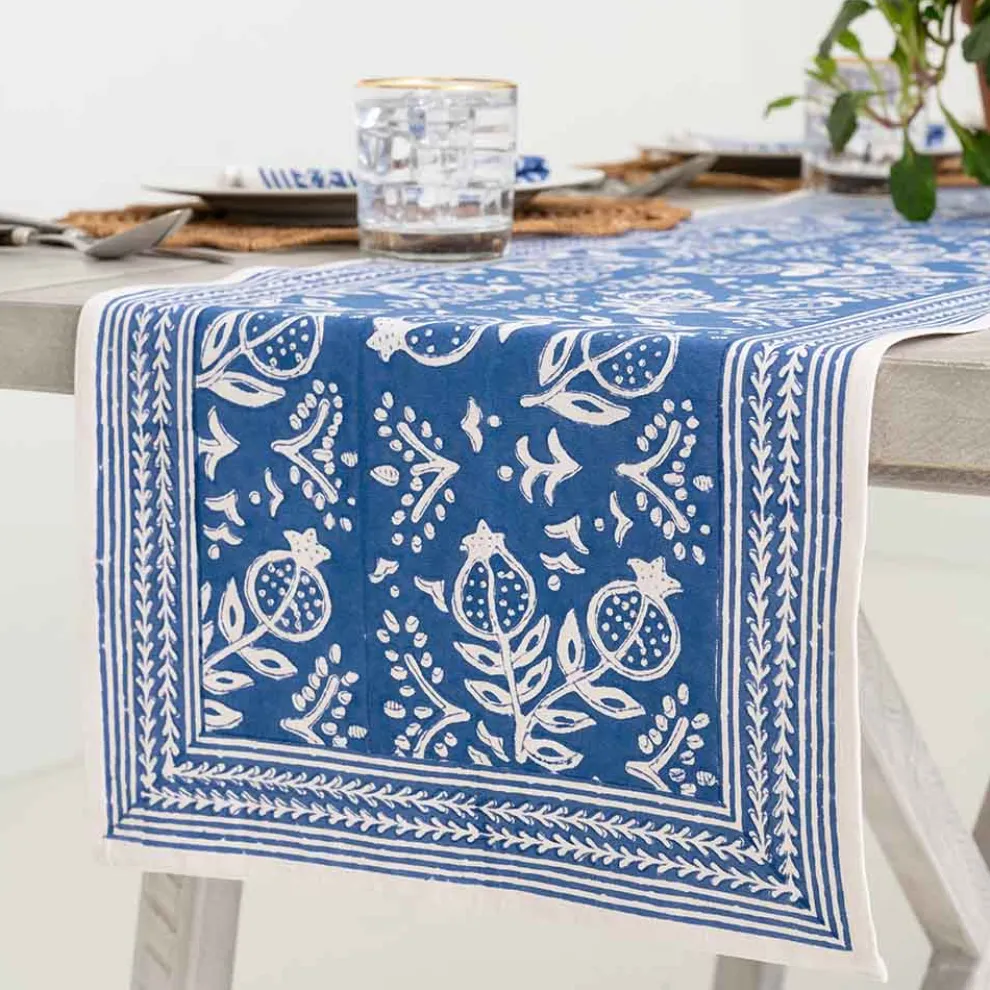 Pomegranate Blue | Table Runner