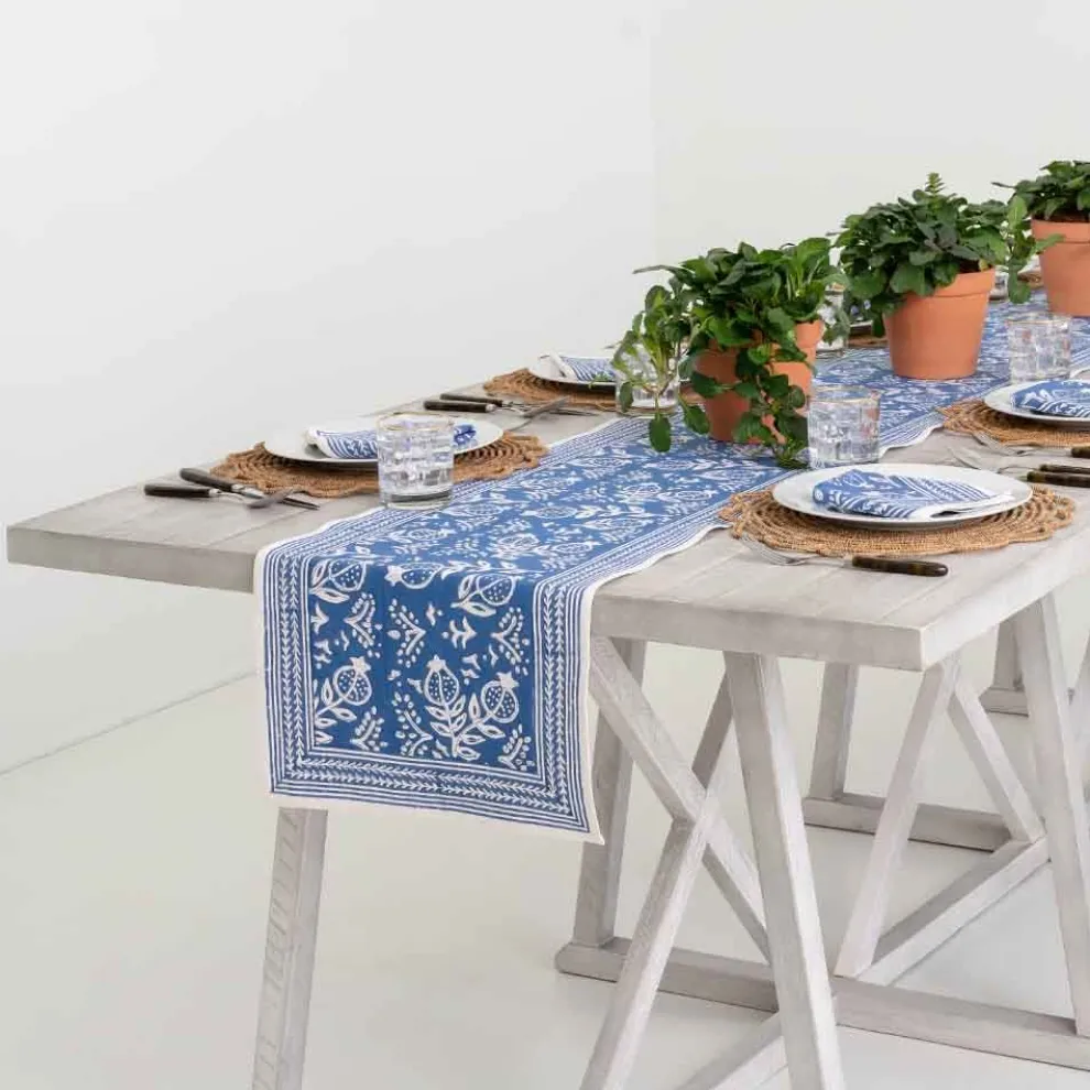 Pomegranate Blue | Table Runner