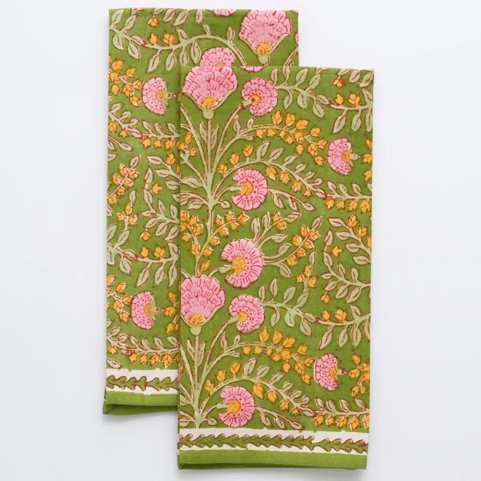Cactus Flower Fern & Flamingo Tea Towels