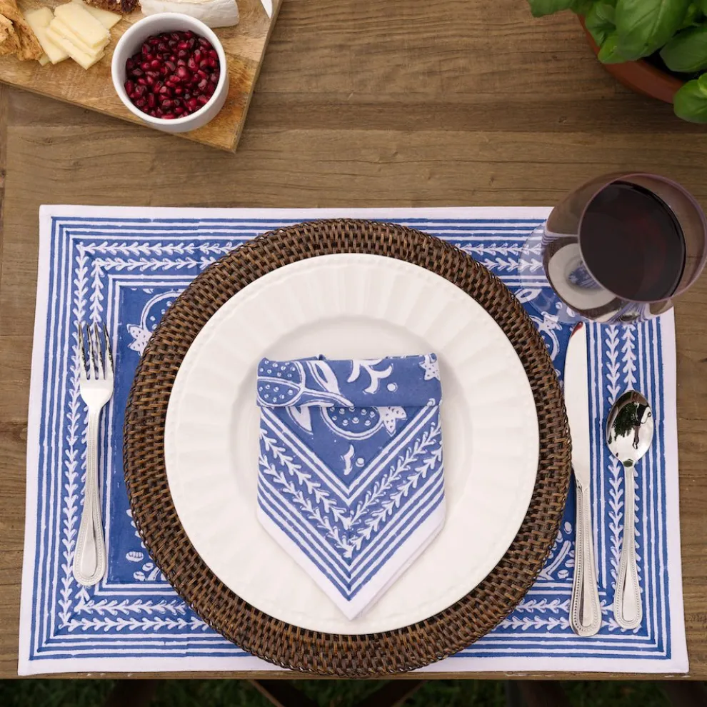 Blue Pomegranate Placemat | Set of 4