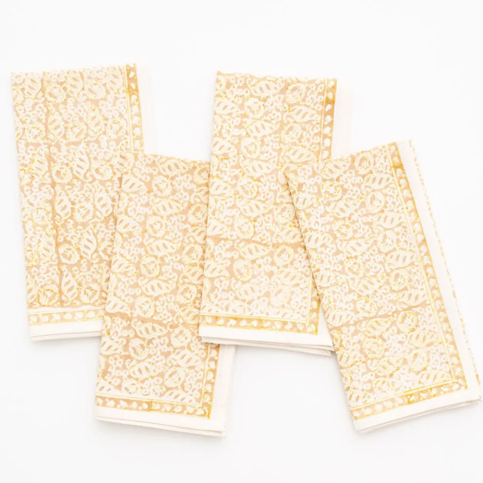 India Hicks Home Seashell Golden Napkin | Set of 4