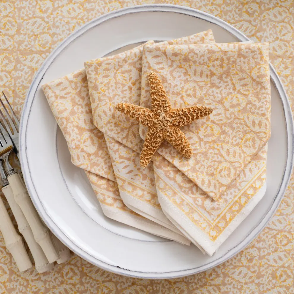 India Hicks Home Seashell Golden Napkin | Set of 4