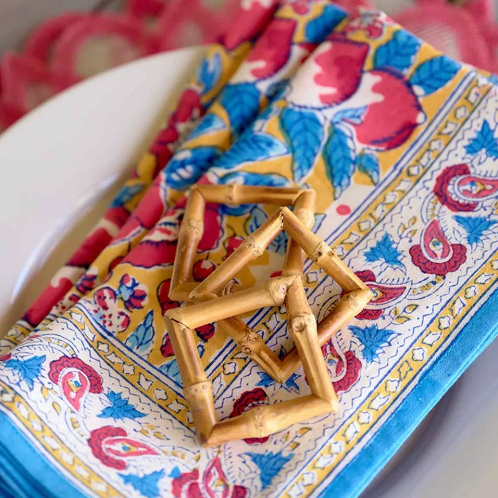 Square Bamboo Napkin Rings | Set of 4