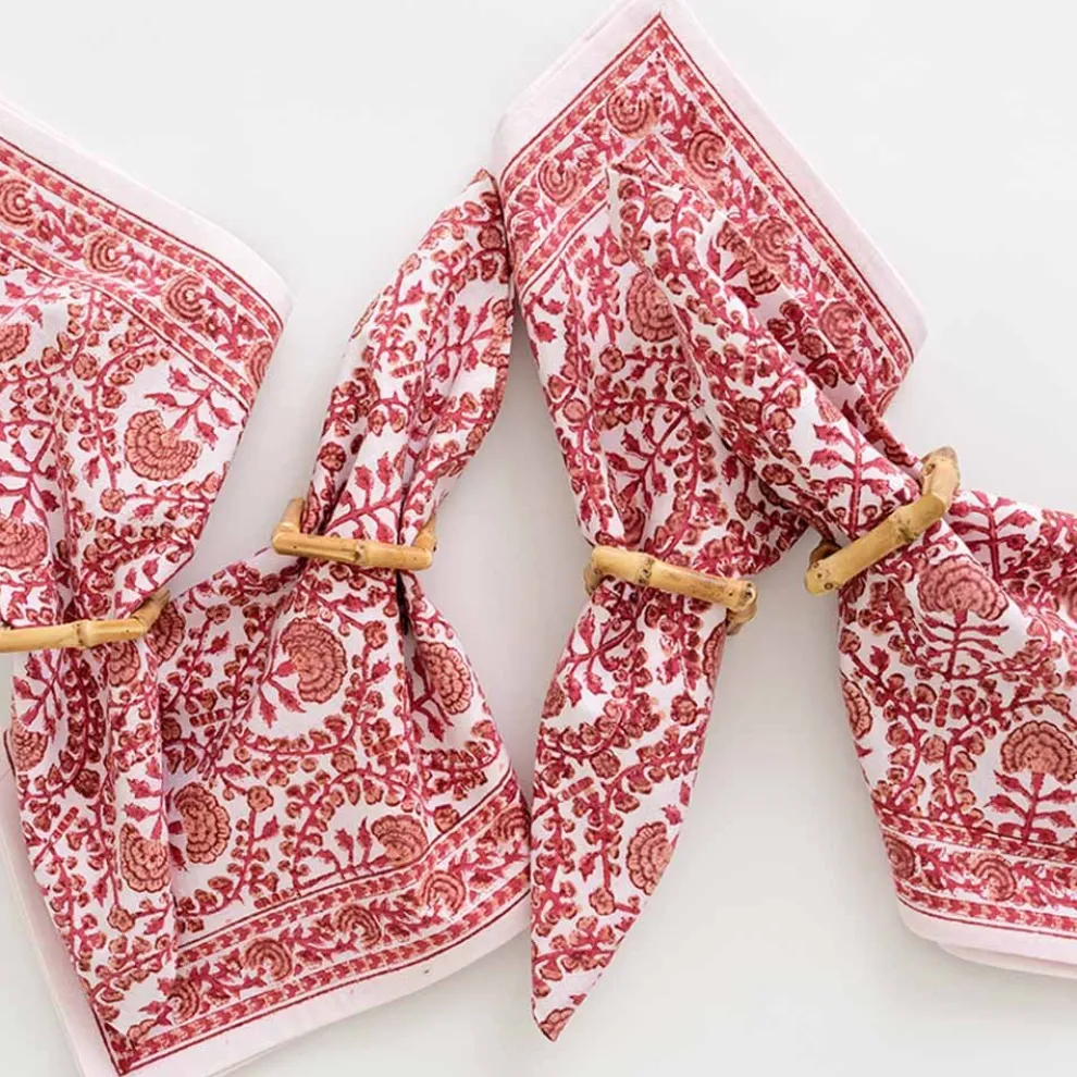 Square Bamboo Napkin Rings | Set of 4