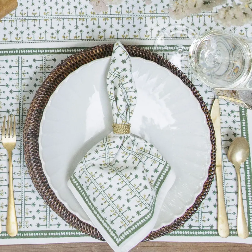 India Hicks Home Palm Avenue Hunter Green Napkin | Set of 4
