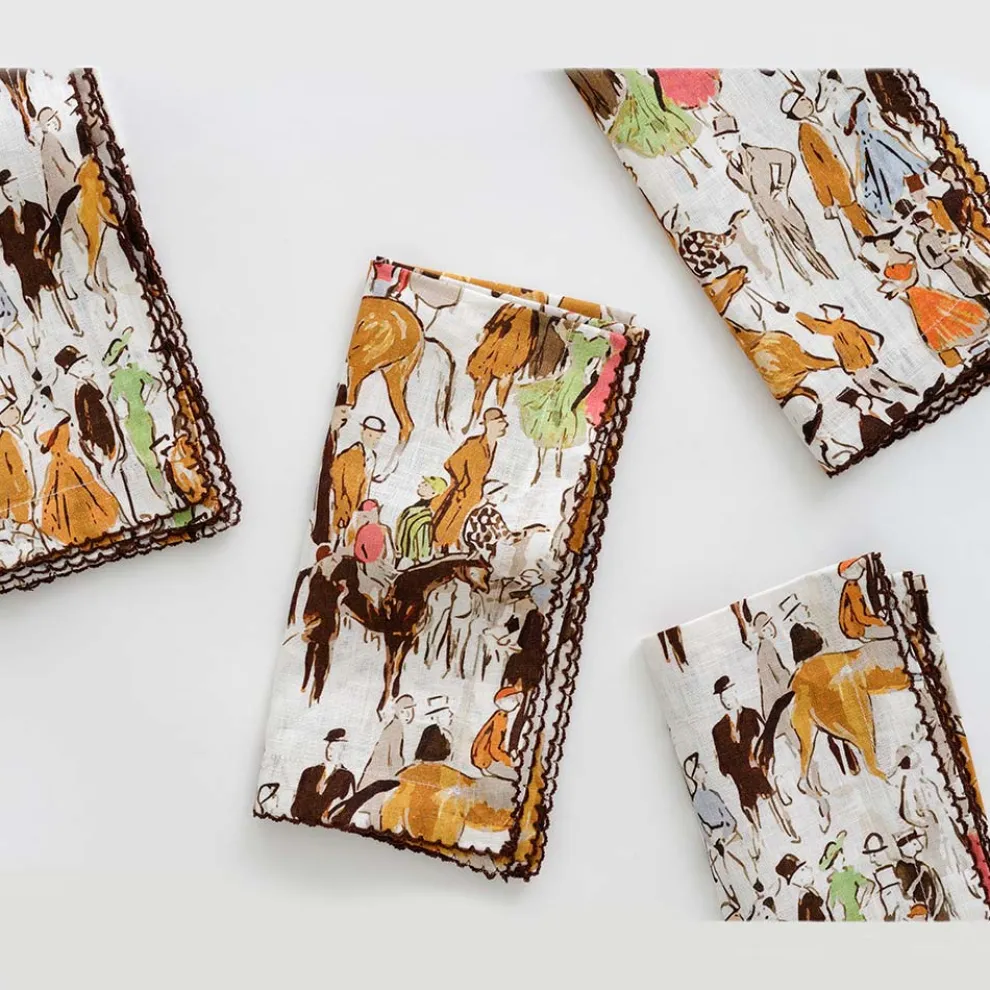 Paddock Scene Linen Napkin