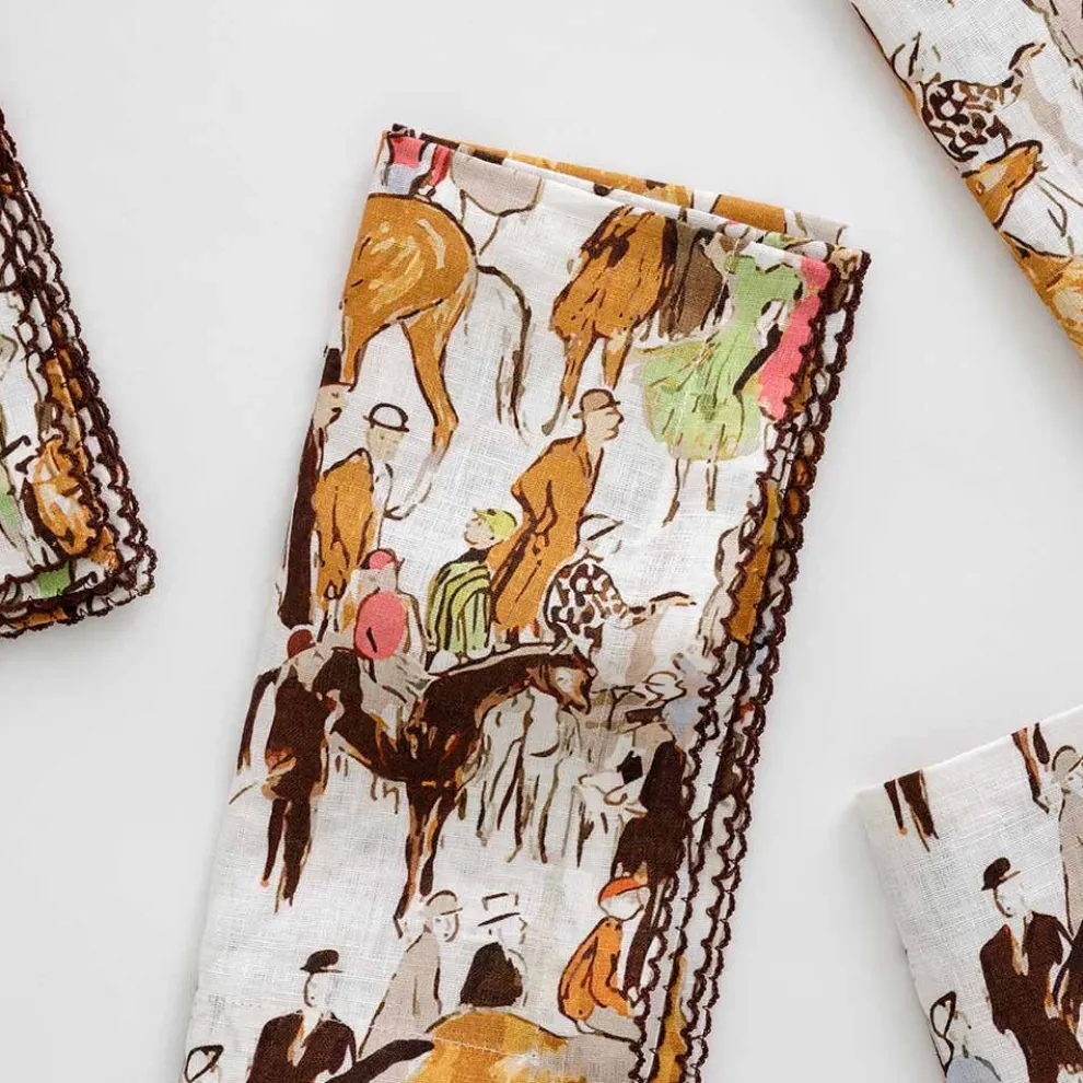 Paddock Scene Linen Napkin