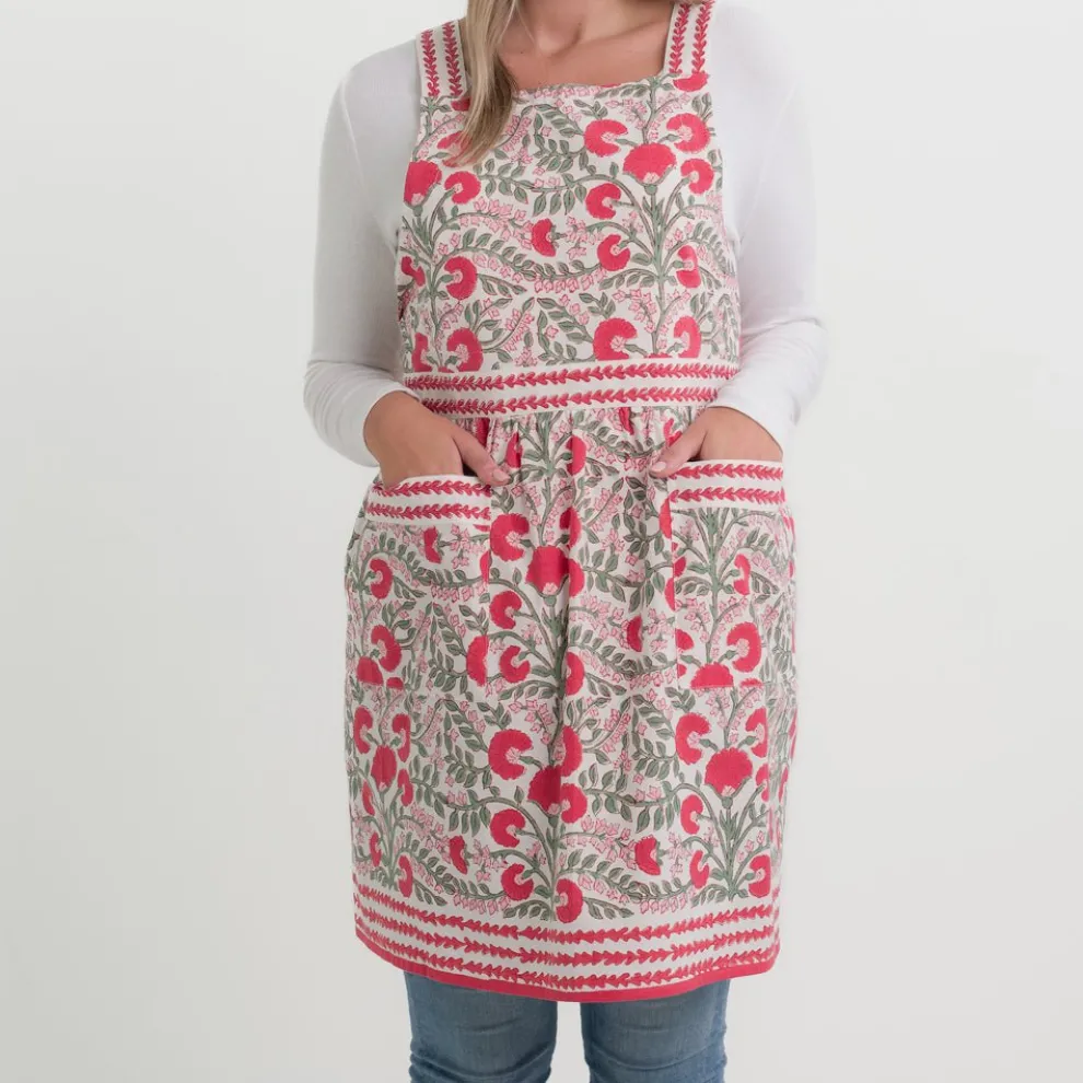 Cactus Flower Scarlet & Rose Apron