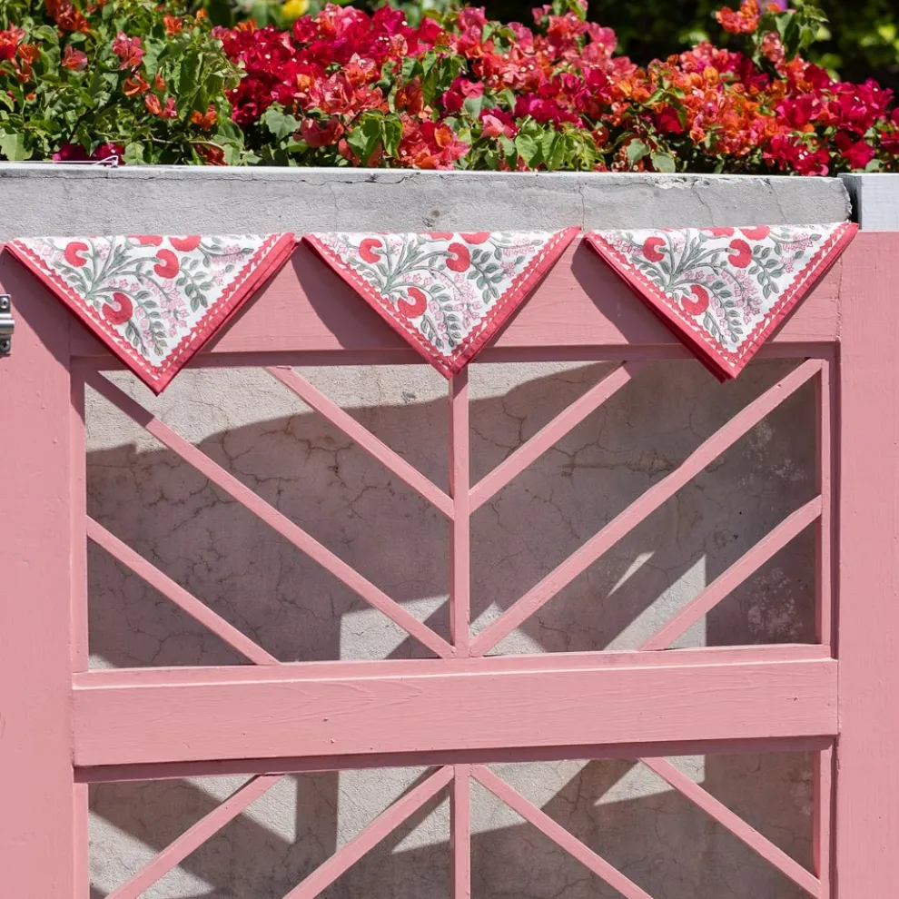 Cactus Flower Scarlet & Rose Napkin | Set of 4
