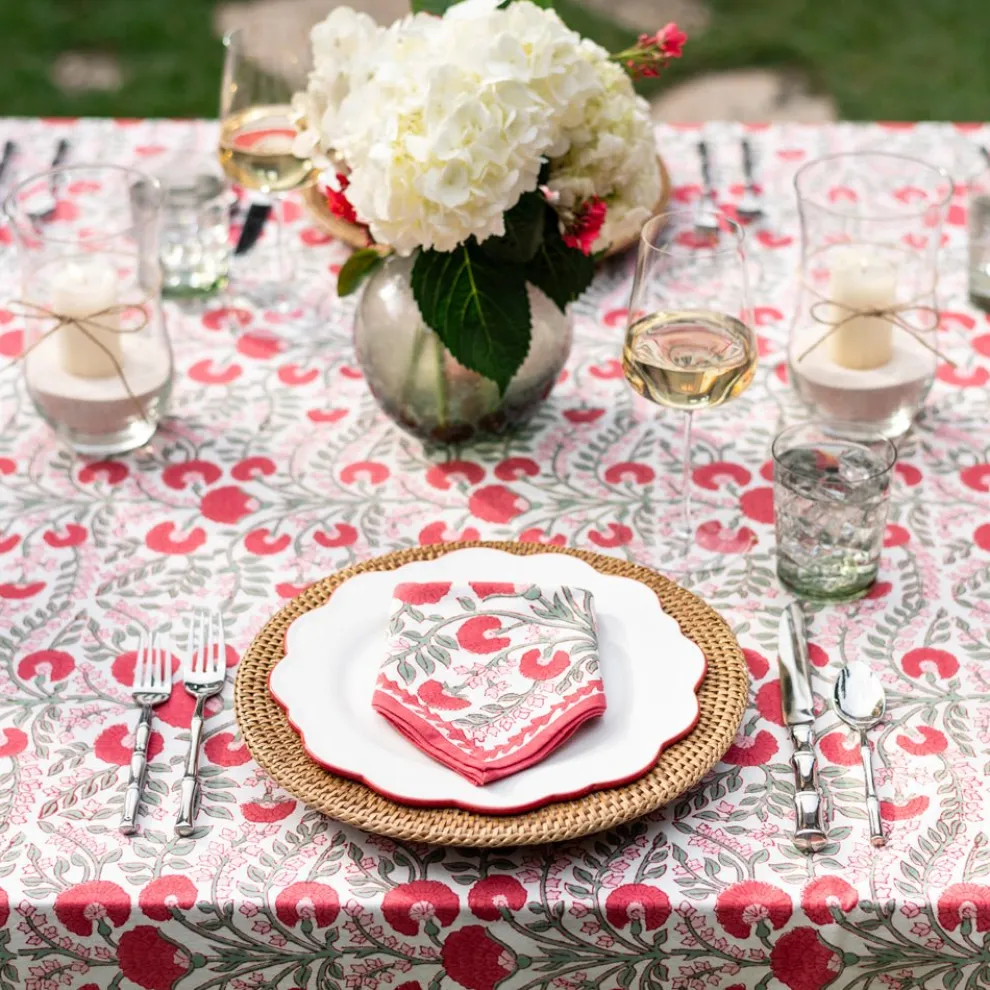 Cactus Flower Scarlet & Rose Napkin | Set of 4