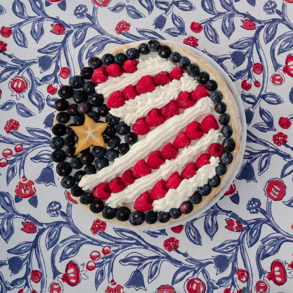 Emma Red & Blue Tablecloth
